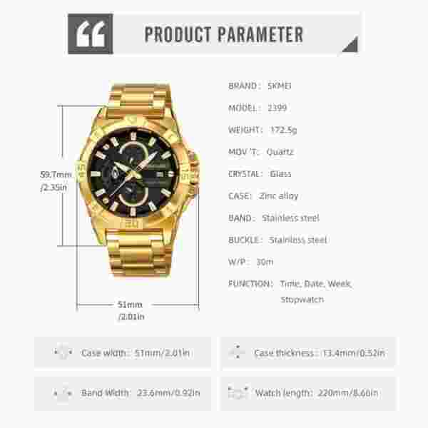 SKMEI 2399 Analog Digital Multifunction Watch for Men with Stopwatch, 30m Water Resistant - Image 6