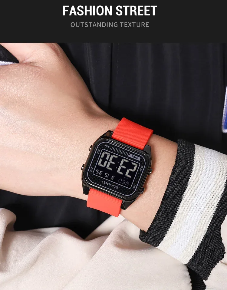 SKMEI Fashion Digital Electronic Sports Watches For Men Women Students Waterproof Countdown Alarm Clock Wristwatch Reloj Hombre