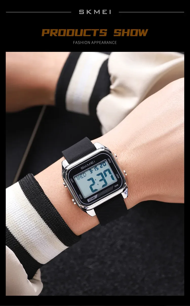 SKMEI Fashion Digital Electronic Sports Watches For Men Women Students Waterproof Countdown Alarm Clock Wristwatch Reloj Hombre