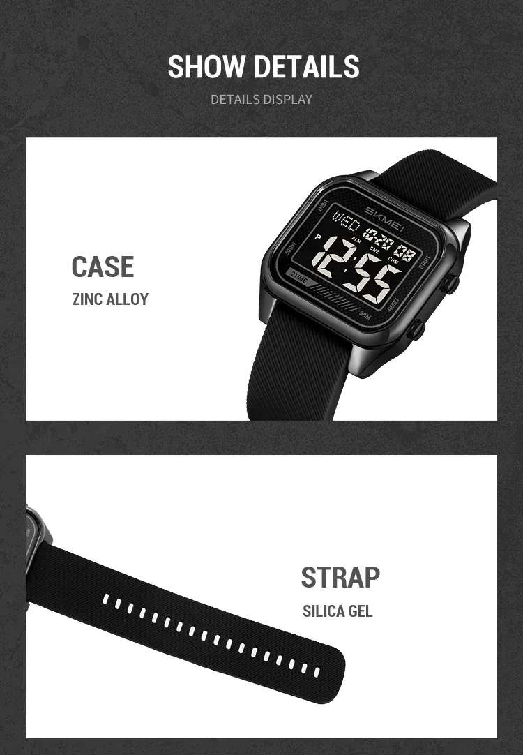 SKMEI Fashion Digital Electronic Sports Watches For Men Women Students Waterproof Countdown Alarm Clock Wristwatch Reloj Hombre