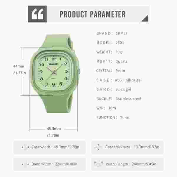 SKMEI 2501 Fashion Quartz Watch with Colorful Dial and Silicone Strap - Image 6
