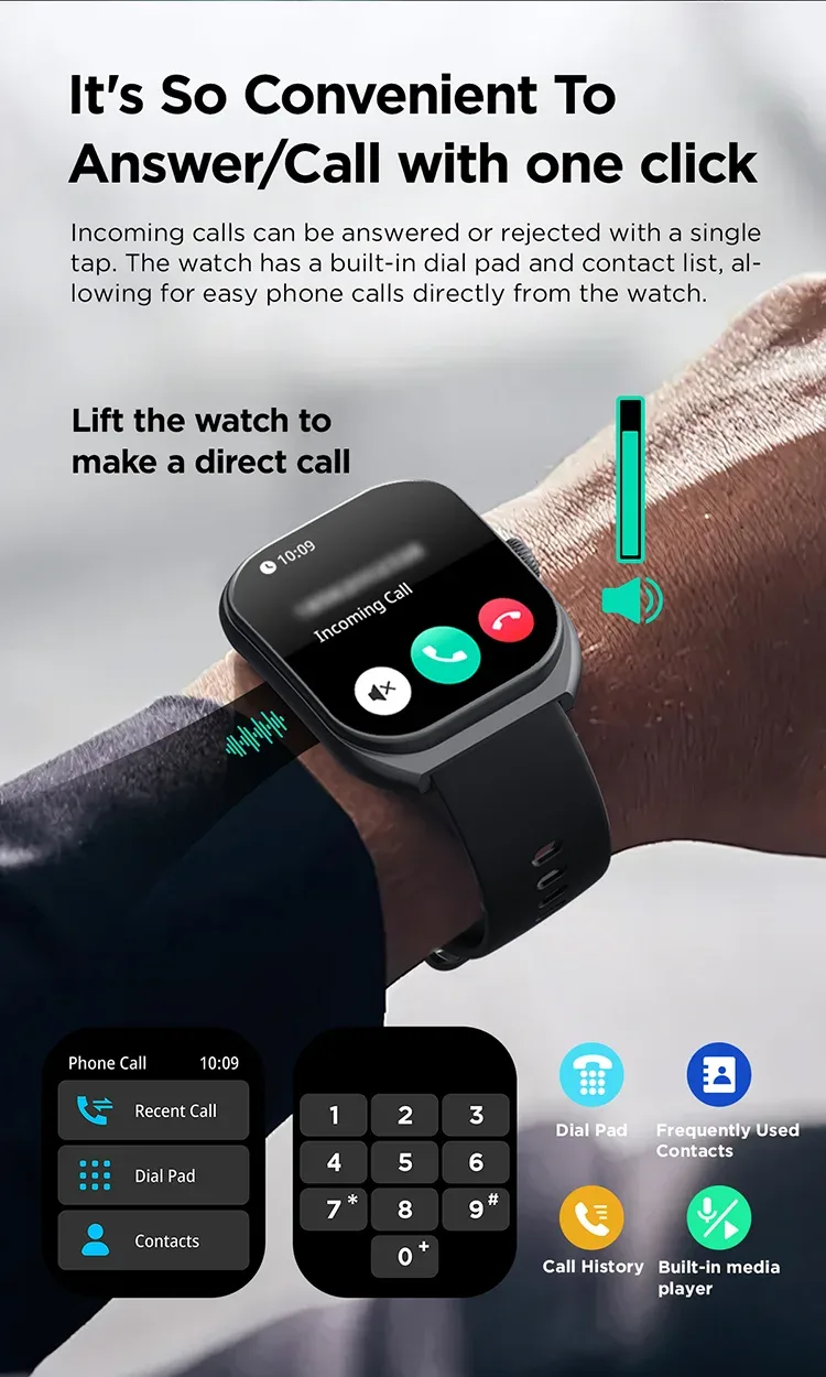 SKMEI Smartwatch 2.01'' TFT Display 123 Sports Modes Voice Calling Smart Watch For Men Women Military Wristwatch For Android IOS