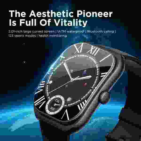 BOZLUN 2.01-Inch Curved Screen Smartwatch with Bluetooth Calling & 123 Sports Modes (CAL XII) - Image 2