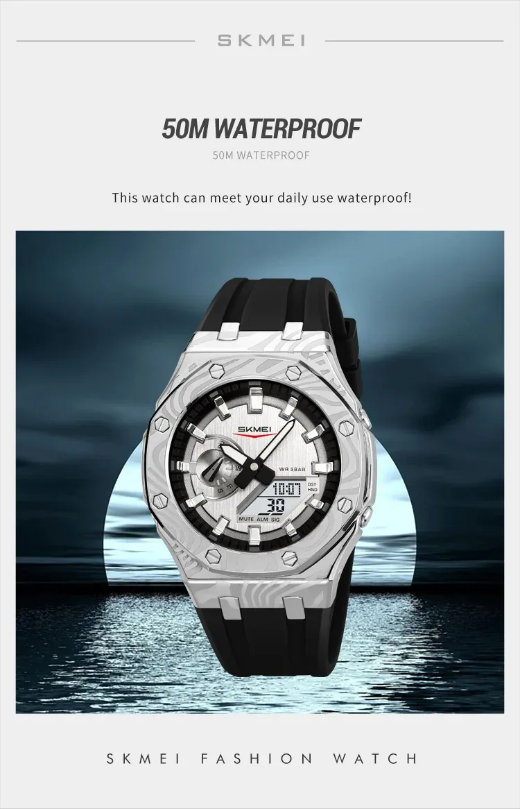 SKMEI Daylight Saving Time Digital Watch Sports Quartz Watch For Men Women Waterproof Electronic Wristwatch 5 Alarm Reloj Hombre