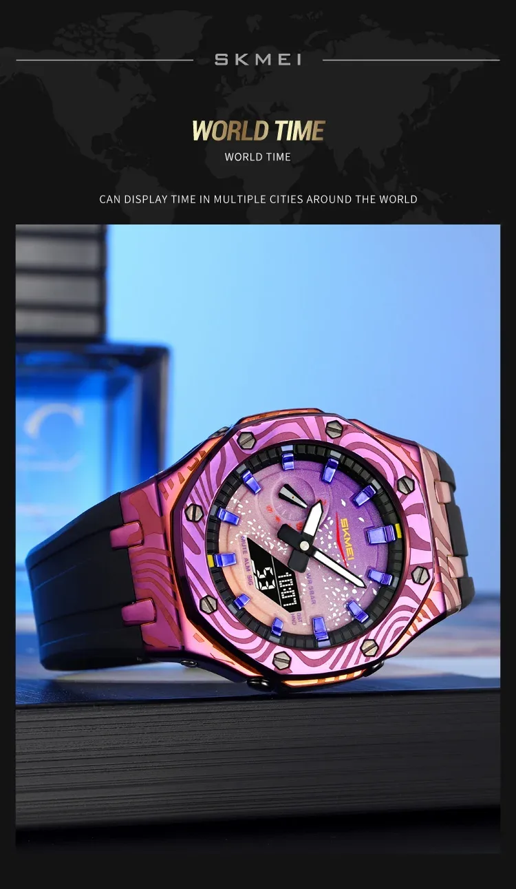 SKMEI Daylight Saving Time Digital Watch Sports Quartz Watch For Men Women Waterproof Electronic Wristwatch 5 Alarm Reloj Hombre