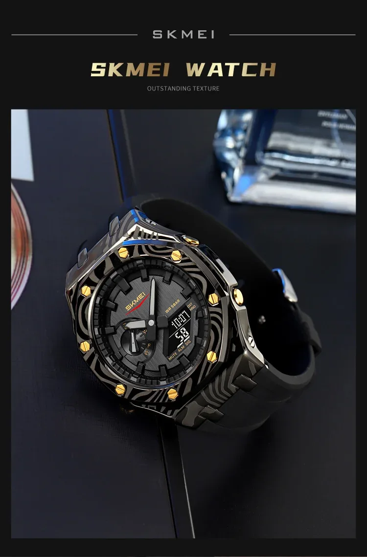 SKMEI Daylight Saving Time Digital Watch Sports Quartz Watch For Men Women Waterproof Electronic Wristwatch 5 Alarm Reloj Hombre