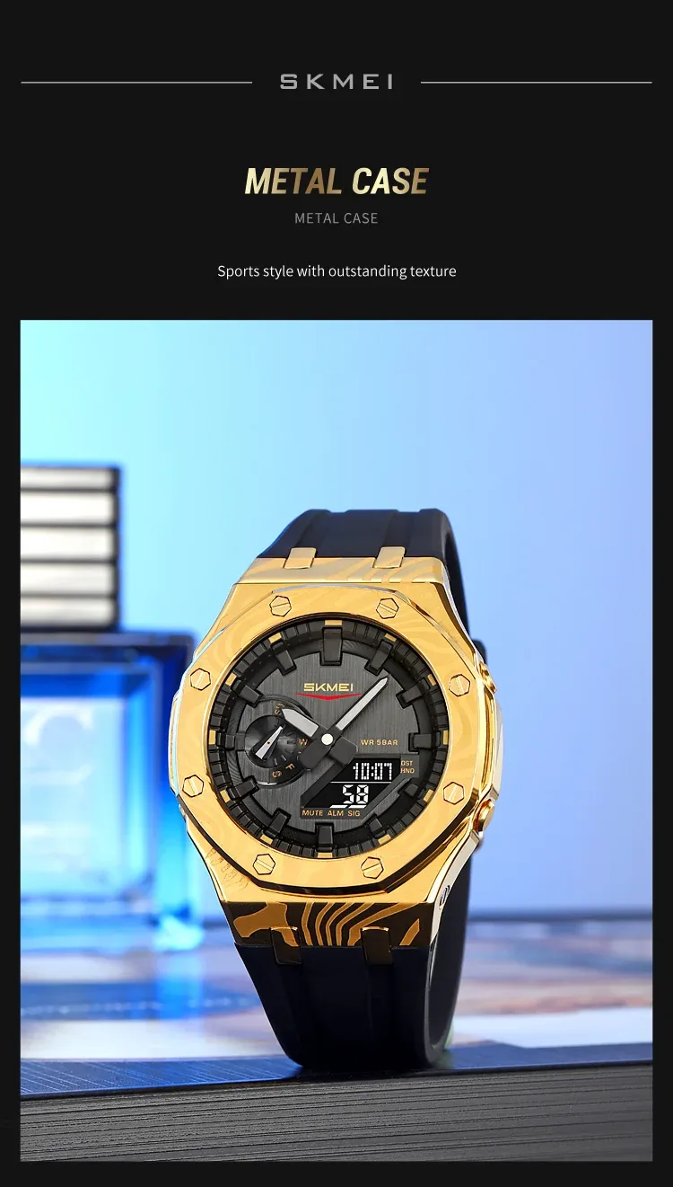 SKMEI Daylight Saving Time Digital Watch Sports Quartz Watch For Men Women Waterproof Electronic Wristwatch 5 Alarm Reloj Hombre
