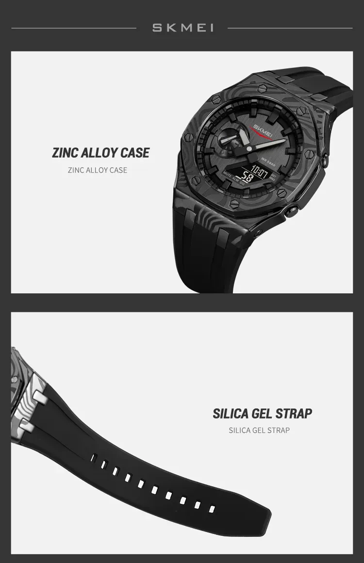SKMEI Daylight Saving Time Digital Watch Sports Quartz Watch For Men Women Waterproof Electronic Wristwatch 5 Alarm Reloj Hombre
