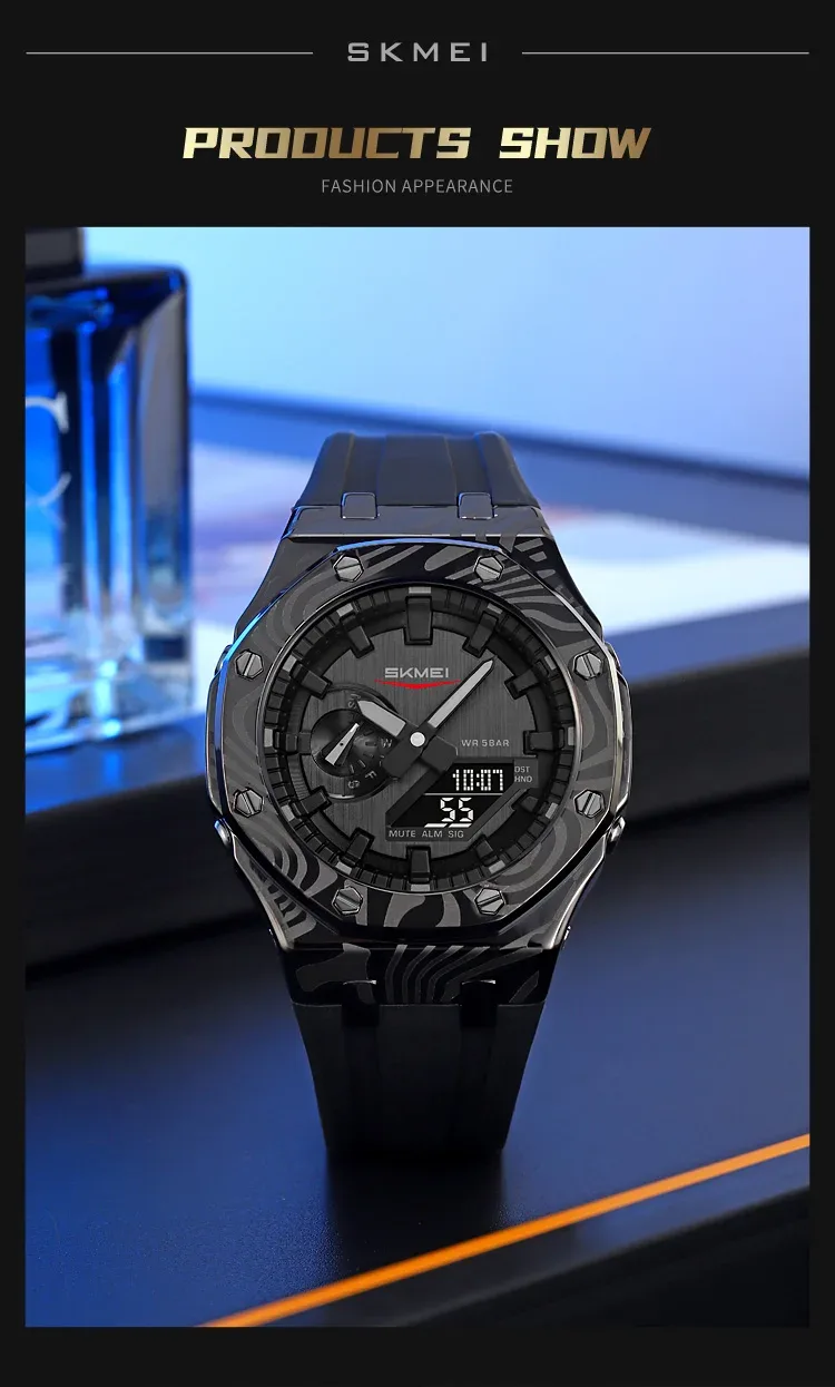SKMEI Daylight Saving Time Digital Watch Sports Quartz Watch For Men Women Waterproof Electronic Wristwatch 5 Alarm Reloj Hombre