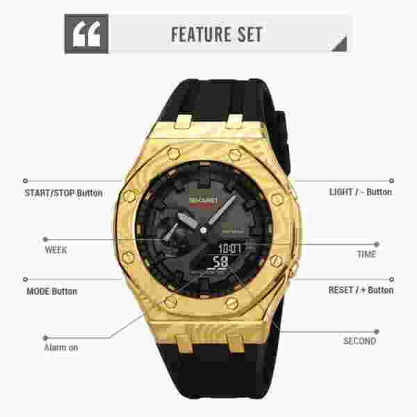 SKMEI 2471 World Time Multifunction Sport Watch with Luminous Display (50M Waterproof) - Image 5