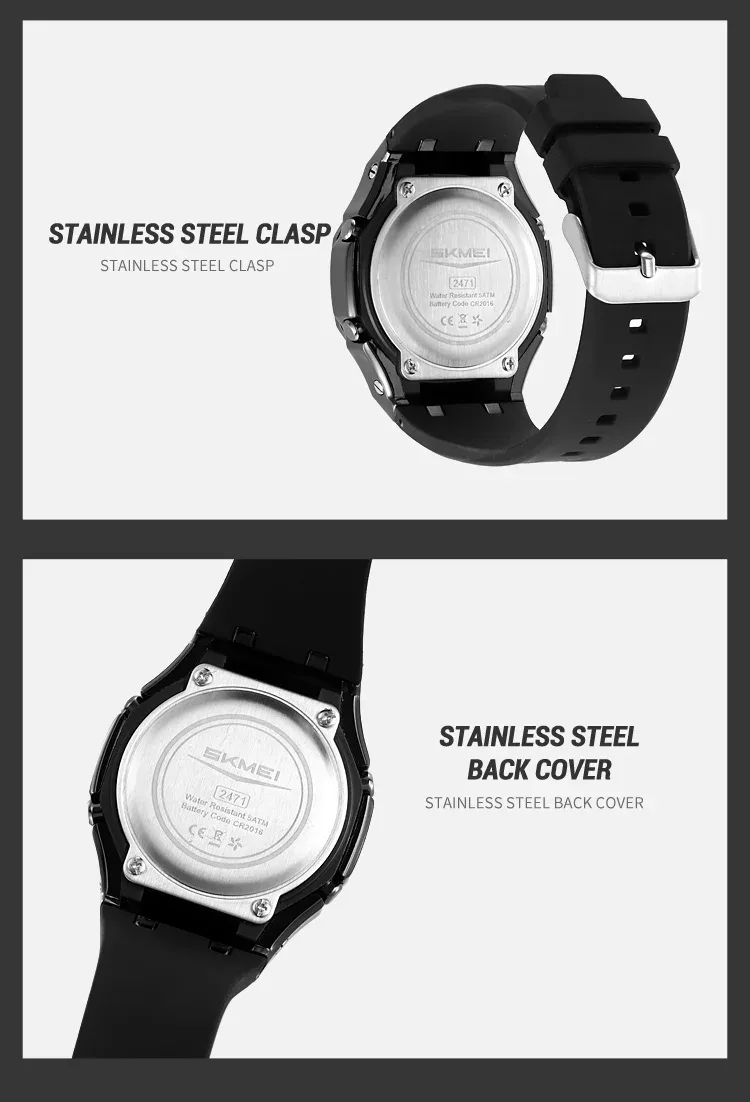 SKMEI Daylight Saving Time Digital Watch Sports Quartz Watch For Men Women Waterproof Electronic Wristwatch 5 Alarm Reloj Hombre