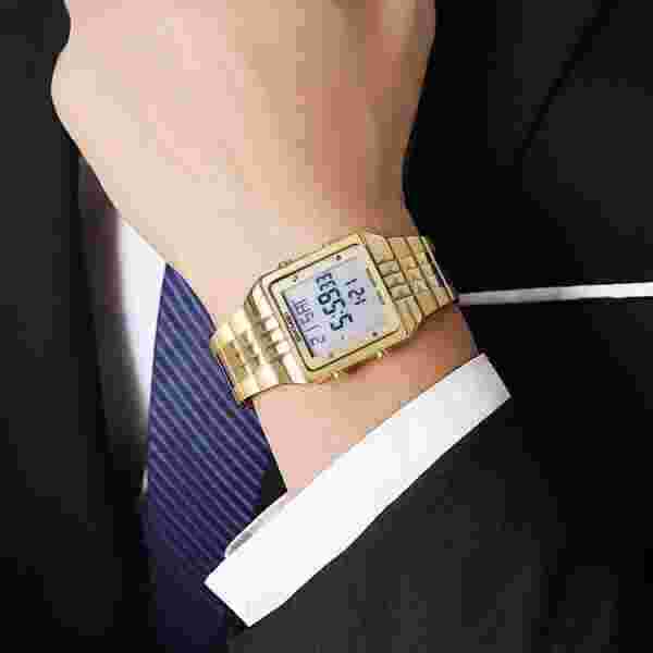 SKMEI 2335 Digital Multifunction Watch with Stainless Steel Band (30M Water Resistant) - Image 3
