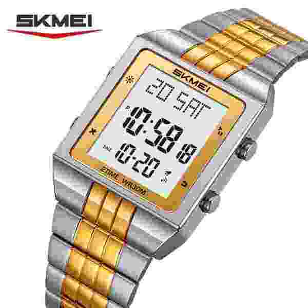 SKMEI 2335 Digital Multifunction Watch with Stainless Steel Band (30M Water Resistant)