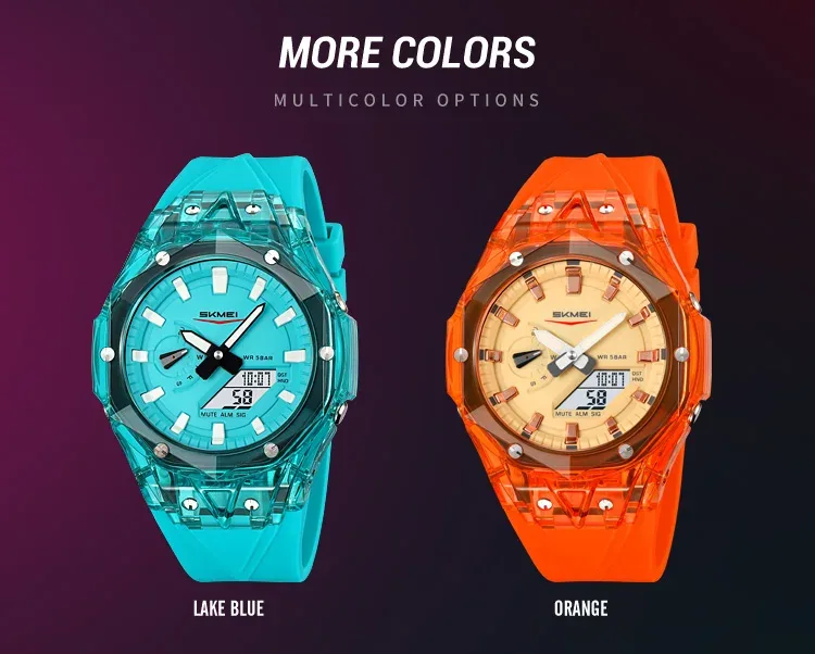 SKMEI 5 Alarm Digital Watch Sports Quartz Watch For Men Women Waterproof Daylight Saving Time Electronic Wristwatch Reloj Hombre