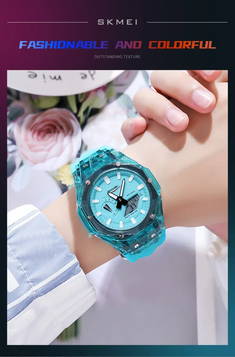SKMEI 5 Alarm Digital Watch Sports Quartz Watch For Men Women Waterproof Daylight Saving Time Electronic Wristwatch Reloj Hombre