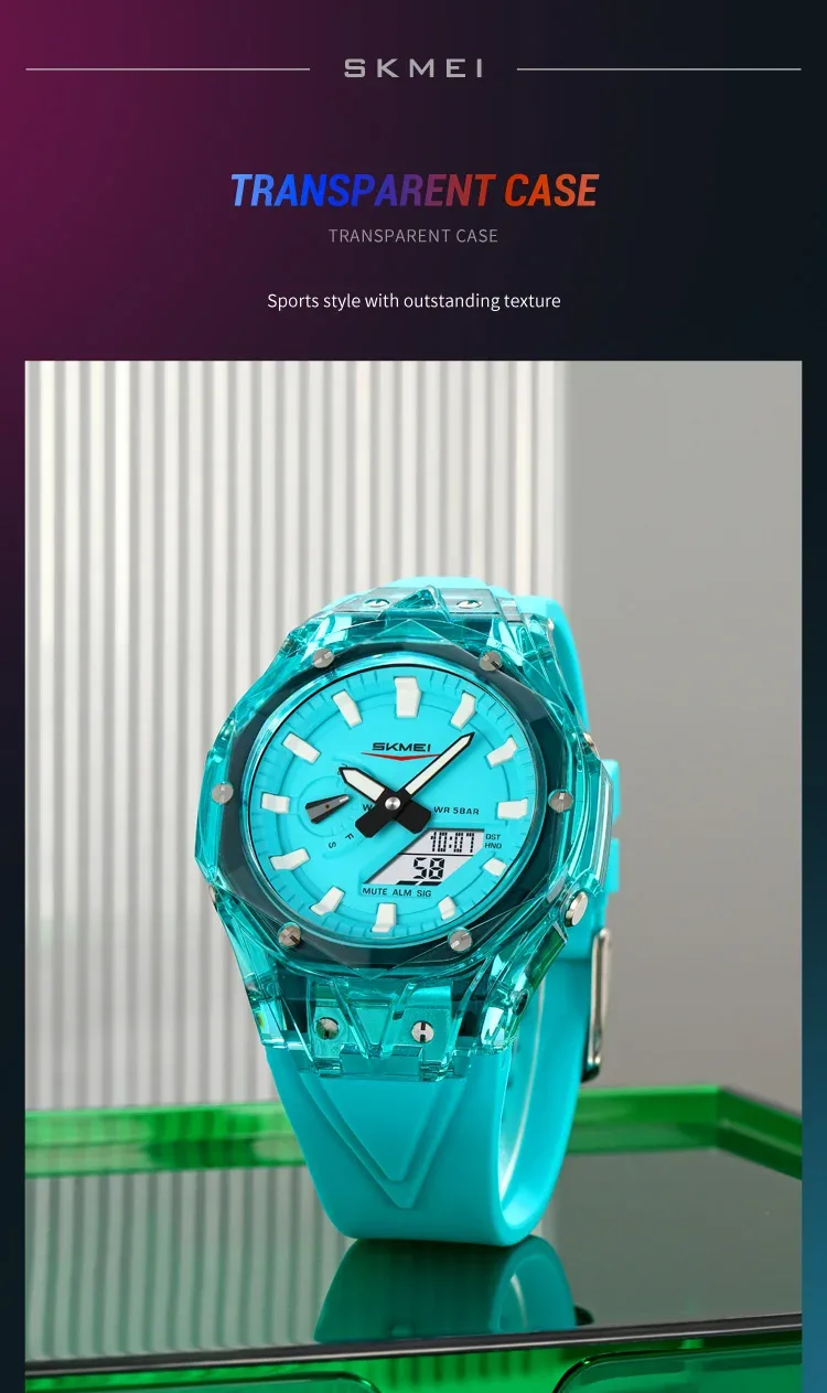 SKMEI 5 Alarm Digital Watch Sports Quartz Watch For Men Women Waterproof Daylight Saving Time Electronic Wristwatch Reloj Hombre