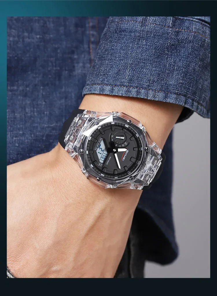 SKMEI 5 Alarm Digital Watch Sports Quartz Watch For Men Women Waterproof Daylight Saving Time Electronic Wristwatch Reloj Hombre