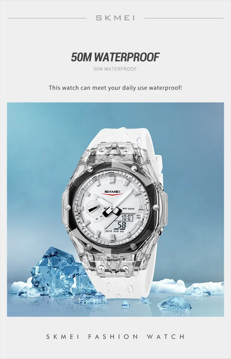 SKMEI 5 Alarm Digital Watch Sports Quartz Watch For Men Women Waterproof Daylight Saving Time Electronic Wristwatch Reloj Hombre