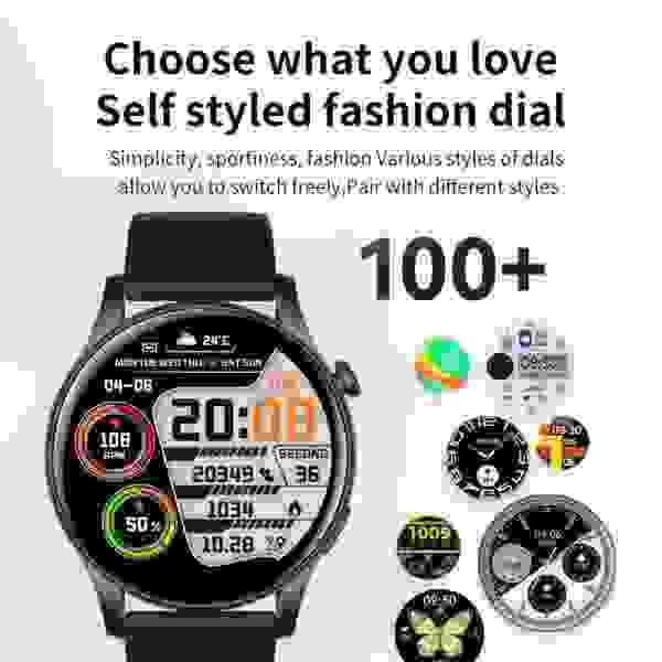 B55S Smart Watch with Bluetooth Calling, 1.43" AMOLED Screen, and Health Monitoring - Image 4
