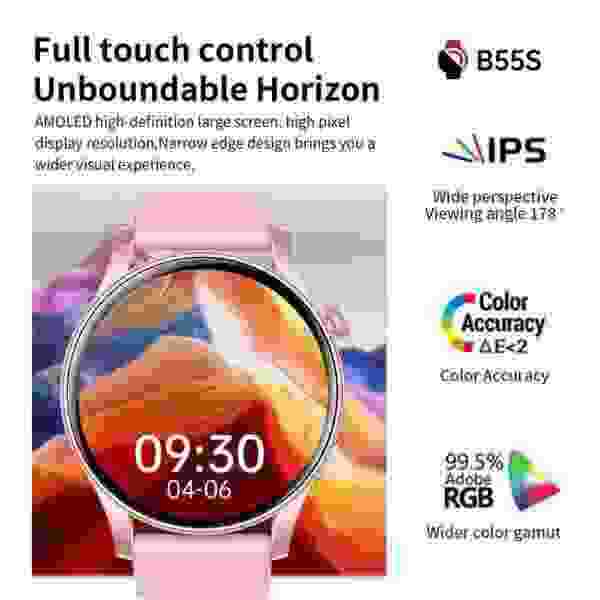 B55S Smart Watch with Bluetooth Calling, 1.43" AMOLED Screen, and Health Monitoring - Image 3
