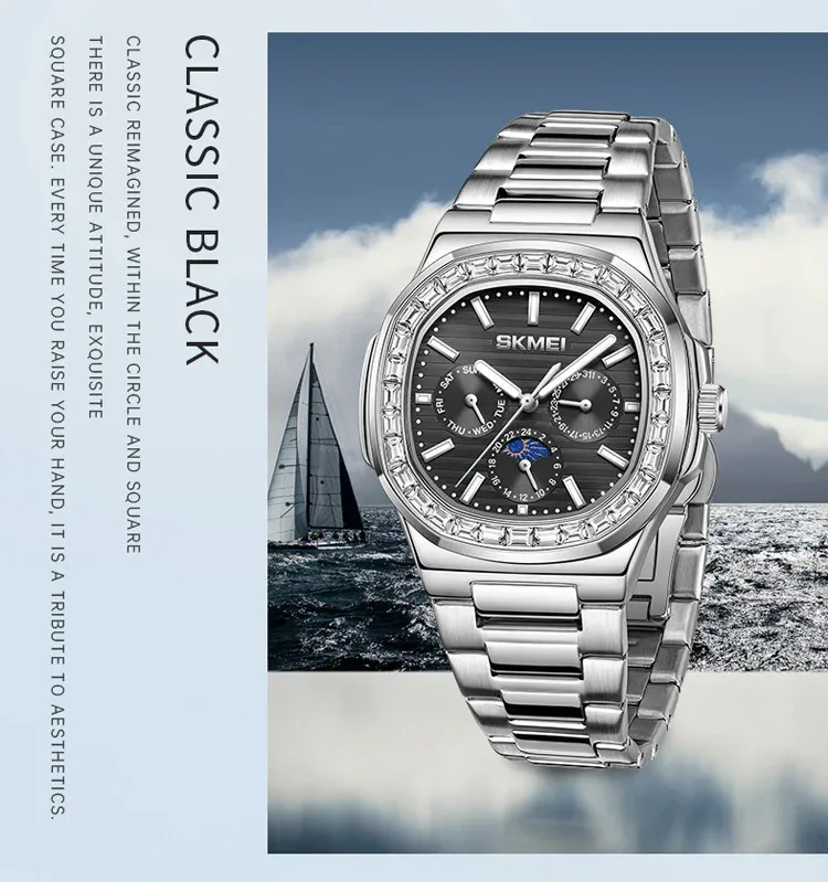 SKMEI Top Brand Luxury Movement Quartz Watch For Mens Women Wristwatch Calendar Waterproof Time Clock Male Watches Reloj Hombre
