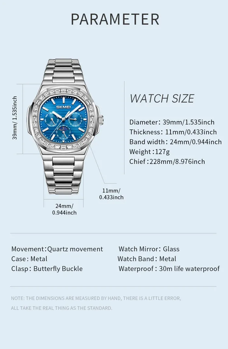 SKMEI Top Brand Luxury Movement Quartz Watch For Mens Women Wristwatch Calendar Waterproof Time Clock Male Watches Reloj Hombre