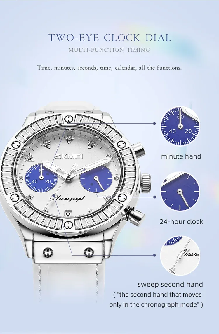 SKMEI Chronograph Calendar Waterproof Watches Top Brands Luxury Movement Quartz Watch For Mens Women Wristwatches Reloj Hombre