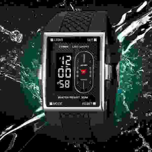 SKMEI 2213 Digital Sports Watch with LED Light, 30M Water Resistant - Image 2