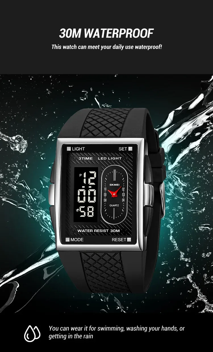 SKMEI Fashion Sports Watches For Man Business Orologi Digital Electronic Watch Waterproof Wristwatch Alarm Clock Horloges Mannen