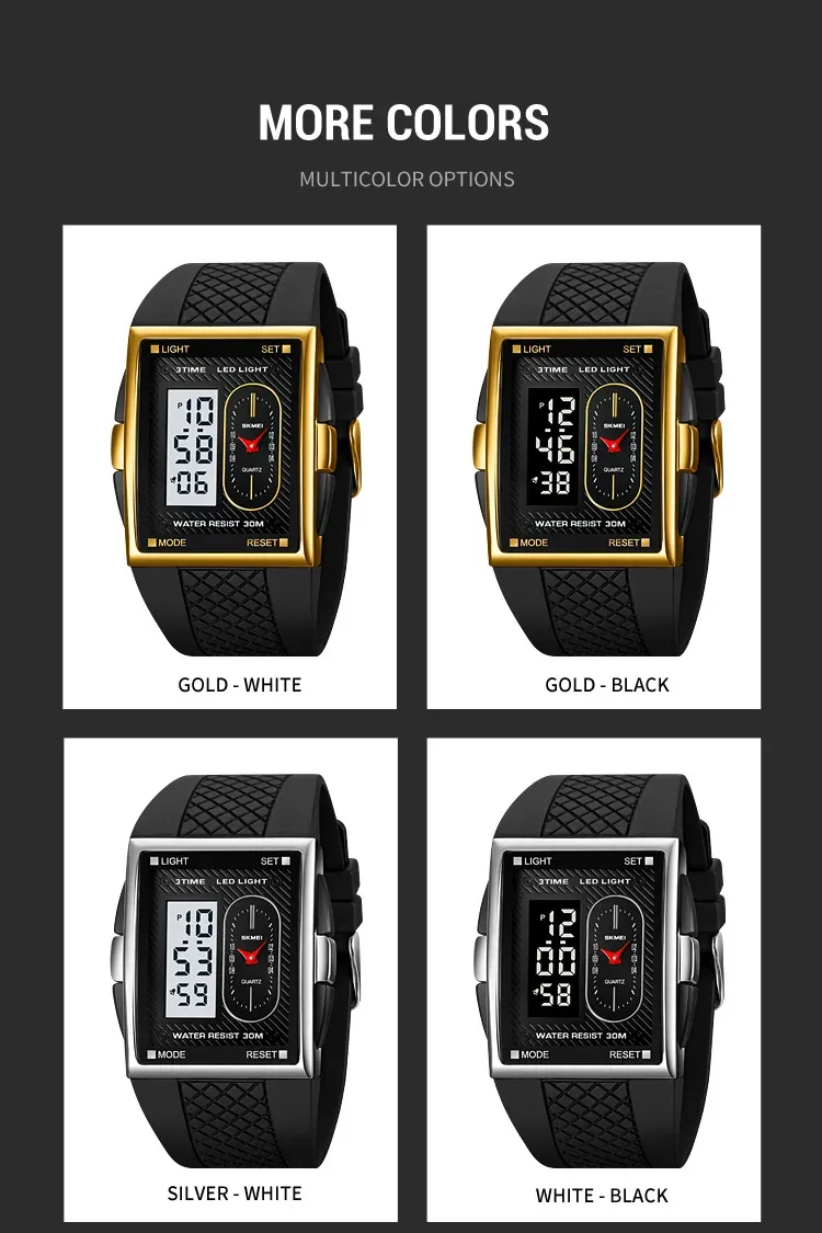 SKMEI Fashion Sports Watches For Man Business Orologi Digital Electronic Watch Waterproof Wristwatch Alarm Clock Horloges Mannen