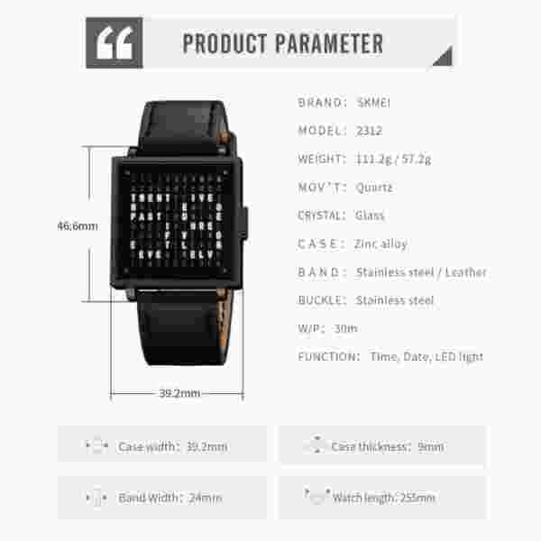 SKMEI 2312 Creative LED Display Analog Watch for Men (Multiple Styles) - Image 6