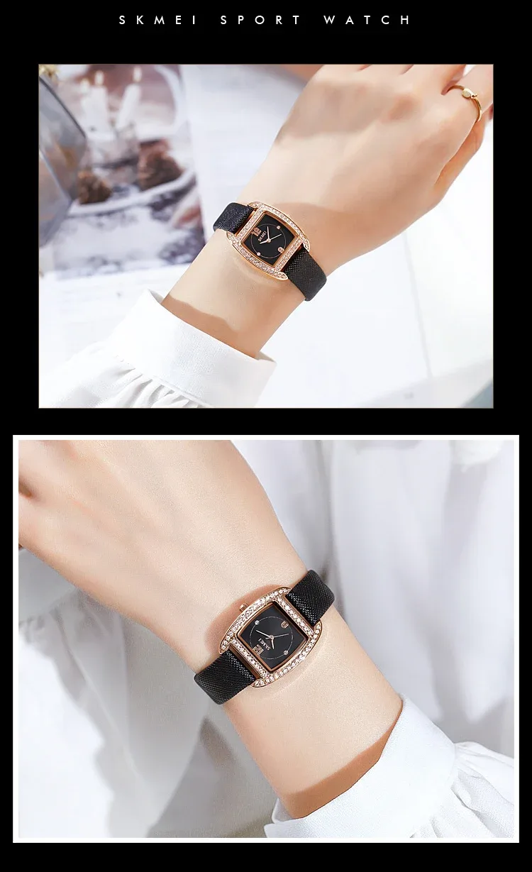 SKMEI Elegant Design Movement Quartz Watches For Women Casual Ladies Wristwatches Female Clock Waterproof Watch Relogio Feminino