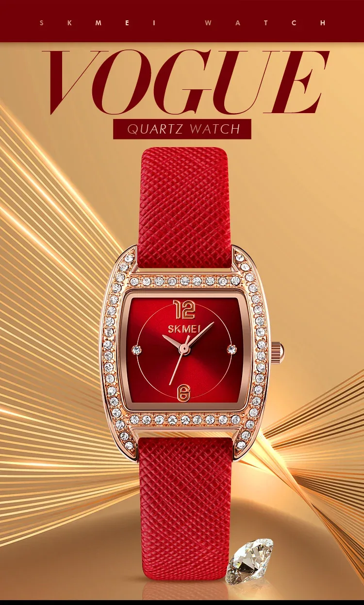 SKMEI Elegant Design Movement Quartz Watches For Women Casual Ladies Wristwatches Female Clock Waterproof Watch Relogio Feminino
