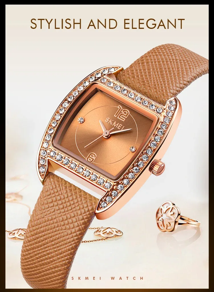 SKMEI Elegant Design Movement Quartz Watches For Women Casual Ladies Wristwatches Female Clock Waterproof Watch Relogio Feminino