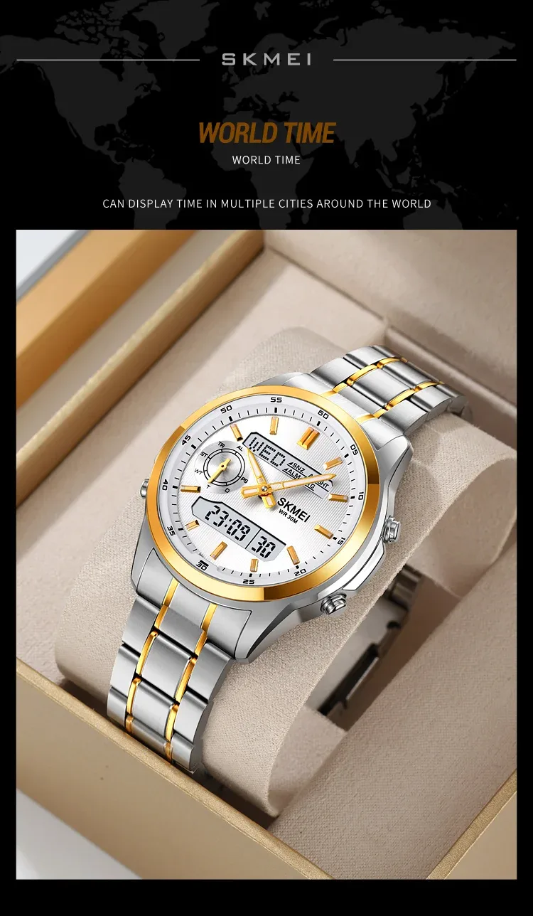 SKMEI Digital Electronic Watch Sports Stainless Steel Watches For Men Women Waterproof Daylight Saving Time Quartz Wristwatches