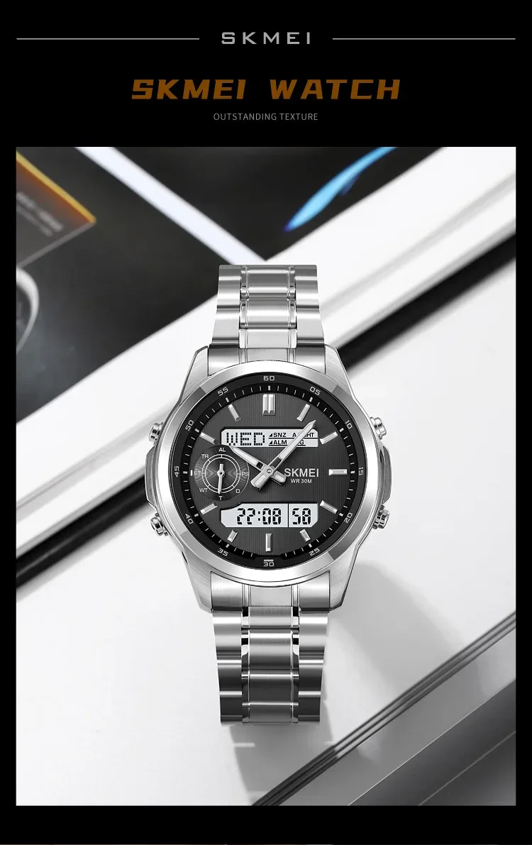 SKMEI Digital Electronic Watch Sports Stainless Steel Watches For Men Women Waterproof Daylight Saving Time Quartz Wristwatches