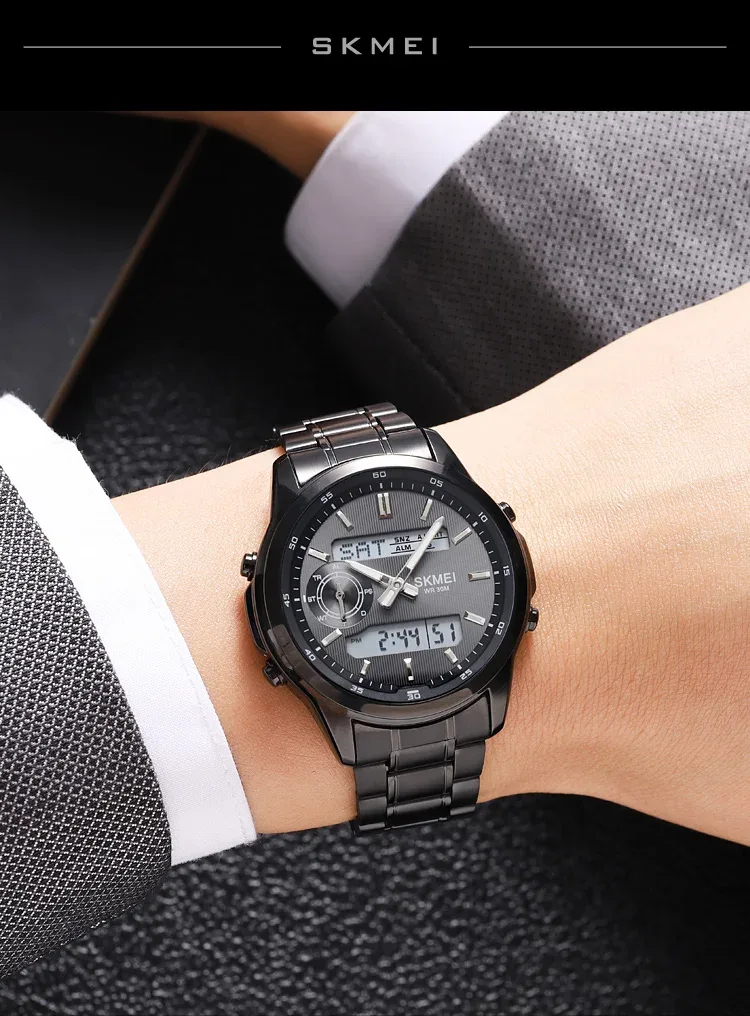 SKMEI Digital Electronic Watch Sports Stainless Steel Watches For Men Women Waterproof Daylight Saving Time Quartz Wristwatches