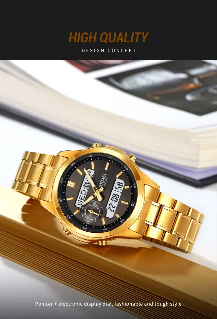 SKMEI Digital Electronic Watch Sports Stainless Steel Watches For Men Women Waterproof Daylight Saving Time Quartz Wristwatches