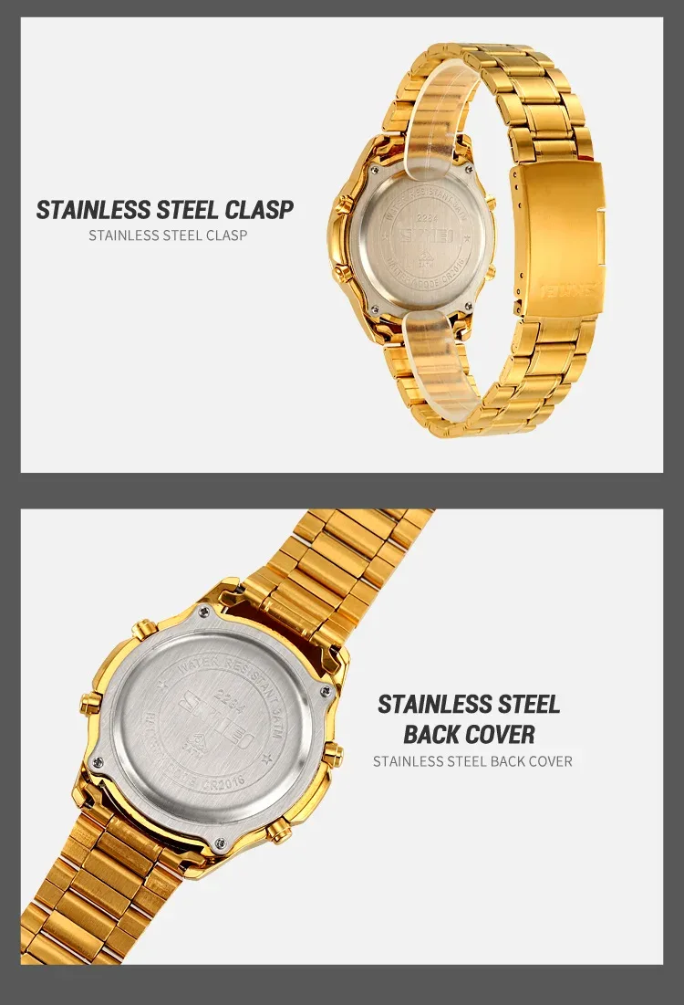SKMEI Digital Electronic Watch Sports Stainless Steel Watches For Men Women Waterproof Daylight Saving Time Quartz Wristwatches