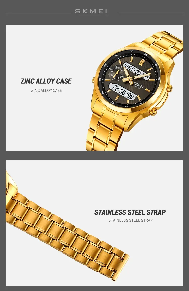 SKMEI Digital Electronic Watch Sports Stainless Steel Watches For Men Women Waterproof Daylight Saving Time Quartz Wristwatches