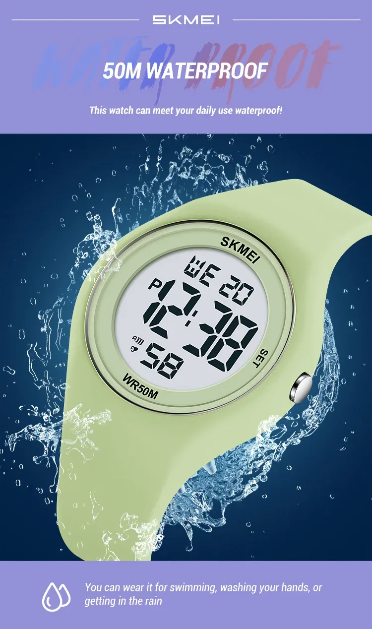 SKMEI Youth Outdoor Digital Countdown Sports Watch For Men Women Student 5Bar Waterproof Stopwatch Wristwatch Alarm Reloj Hombre