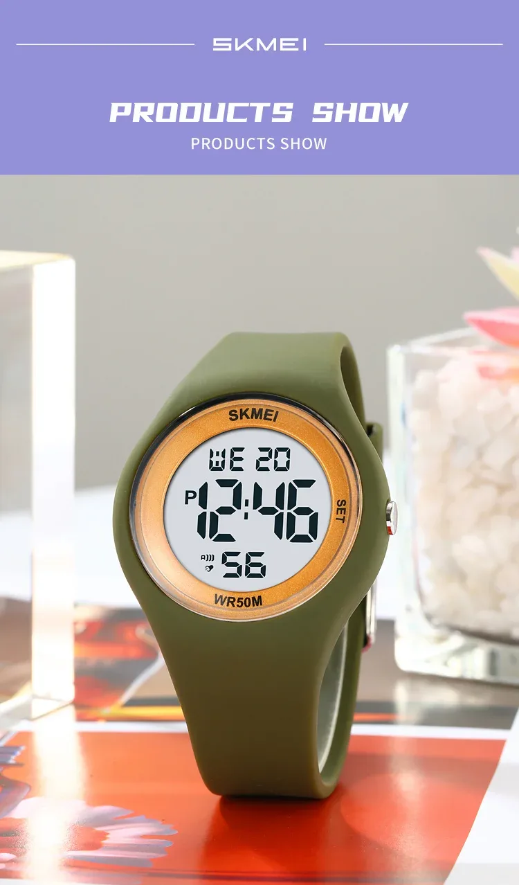 SKMEI Youth Outdoor Digital Countdown Sports Watch For Men Women Student 5Bar Waterproof Stopwatch Wristwatch Alarm Reloj Hombre