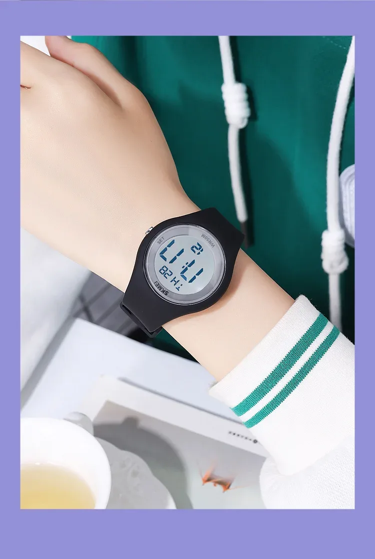 SKMEI Youth Outdoor Digital Countdown Sports Watch For Men Women Student 5Bar Waterproof Stopwatch Wristwatch Alarm Reloj Hombre