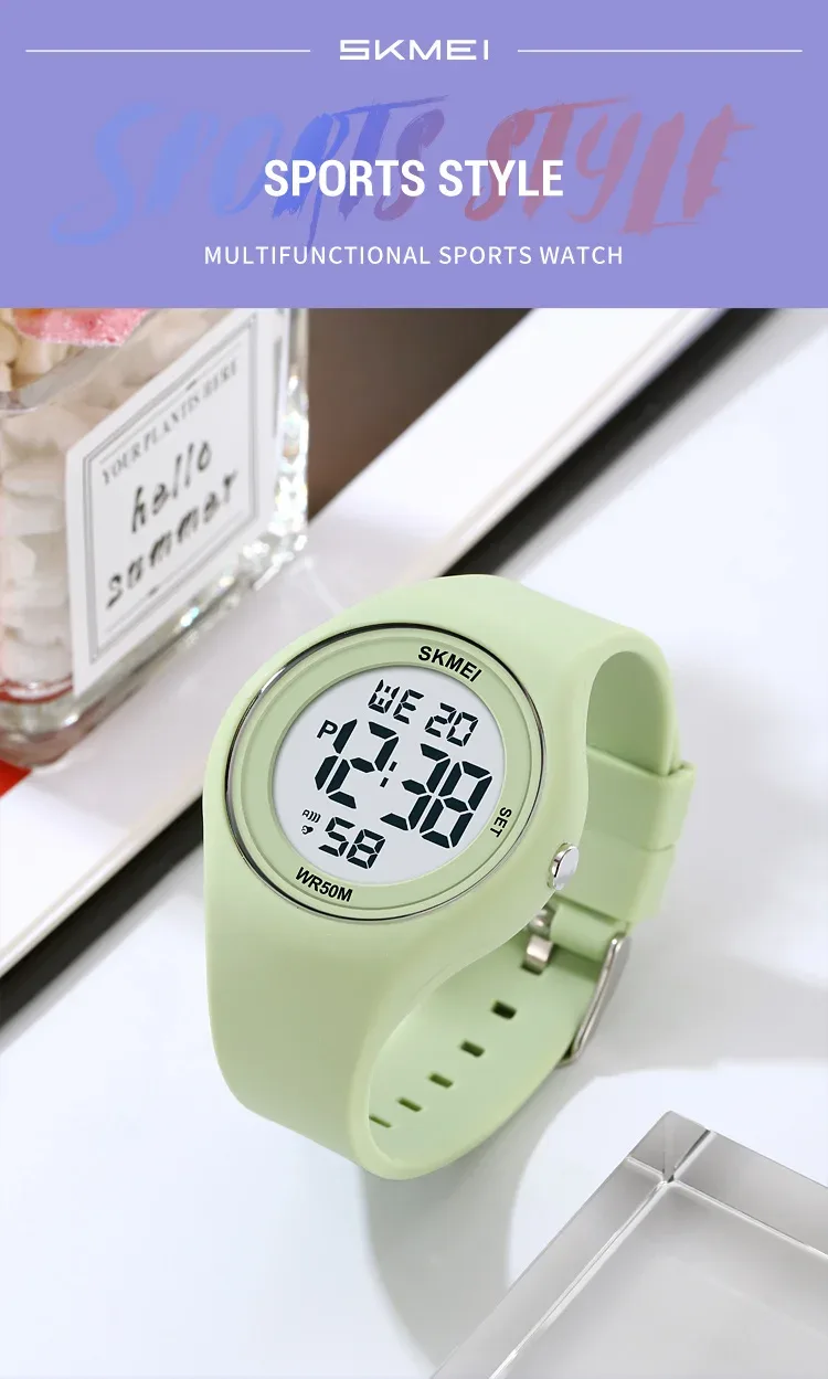 SKMEI Youth Outdoor Digital Countdown Sports Watch For Men Women Student 5Bar Waterproof Stopwatch Wristwatch Alarm Reloj Hombre