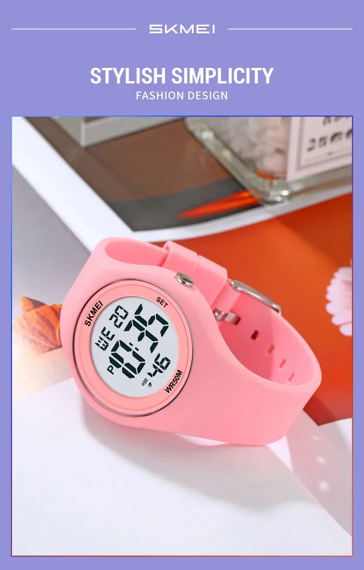 SKMEI Youth Outdoor Digital Countdown Sports Watch For Men Women Student 5Bar Waterproof Stopwatch Wristwatch Alarm Reloj Hombre