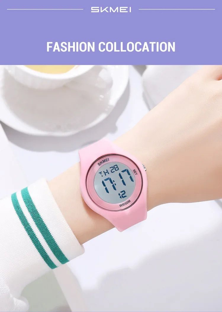 SKMEI Youth Outdoor Digital Countdown Sports Watch For Men Women Student 5Bar Waterproof Stopwatch Wristwatch Alarm Reloj Hombre