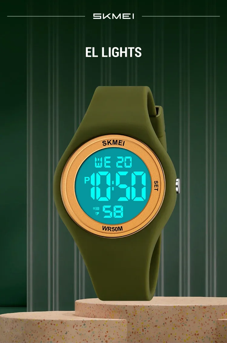 SKMEI Youth Outdoor Digital Countdown Sports Watch For Men Women Student 5Bar Waterproof Stopwatch Wristwatch Alarm Reloj Hombre