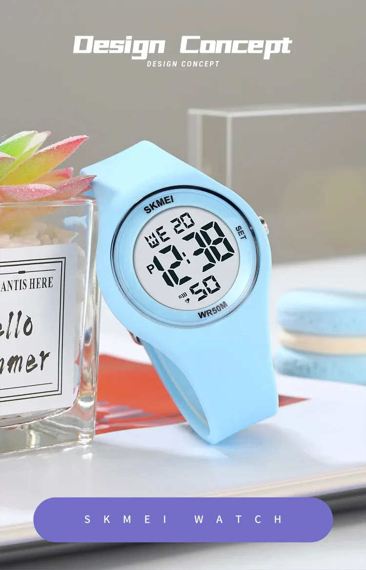 SKMEI Youth Outdoor Digital Countdown Sports Watch For Men Women Student 5Bar Waterproof Stopwatch Wristwatch Alarm Reloj Hombre