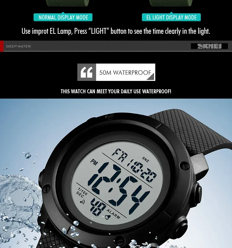 SKMEI Sport Watch Men Luxury Brand 5Bar Waterproof Watches Montre Men Alarm Clock Fashion Digital Watch Relogio Masculino 1426
