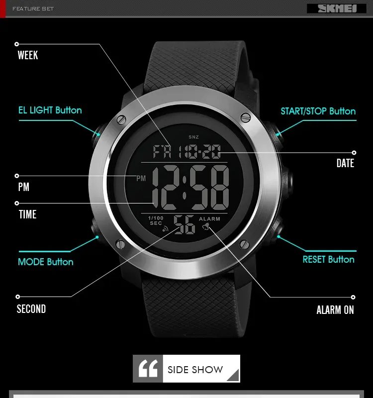 SKMEI Sport Watch Men Luxury Brand 5Bar Waterproof Watches Montre Men Alarm Clock Fashion Digital Watch Relogio Masculino 1426